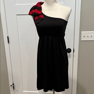 Judith March Black Dress with Red Accents